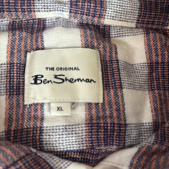 NWT Ben Sherman Plaid Button Down Shirt 100% Cotton Size XL KK0714 - Picture 6 of 10